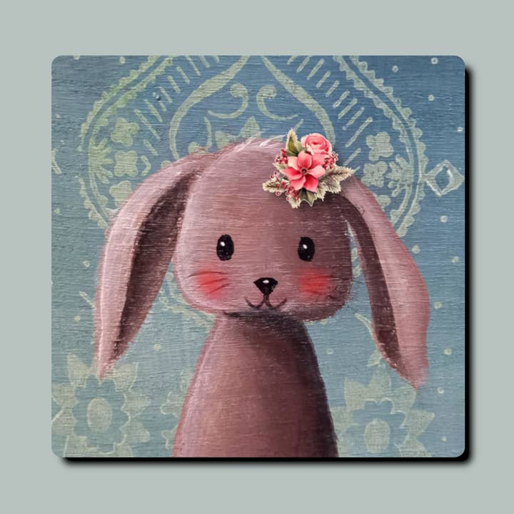 MDF coaster with rabbit Gerda bottom cork for wholesale by Meisie Berlin