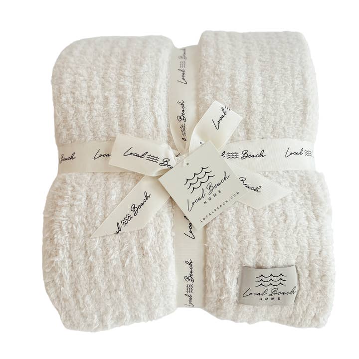 Local Beach - Wholesale Throw Blanket - Solid Ribbed Luxe Home Cozy Blanket