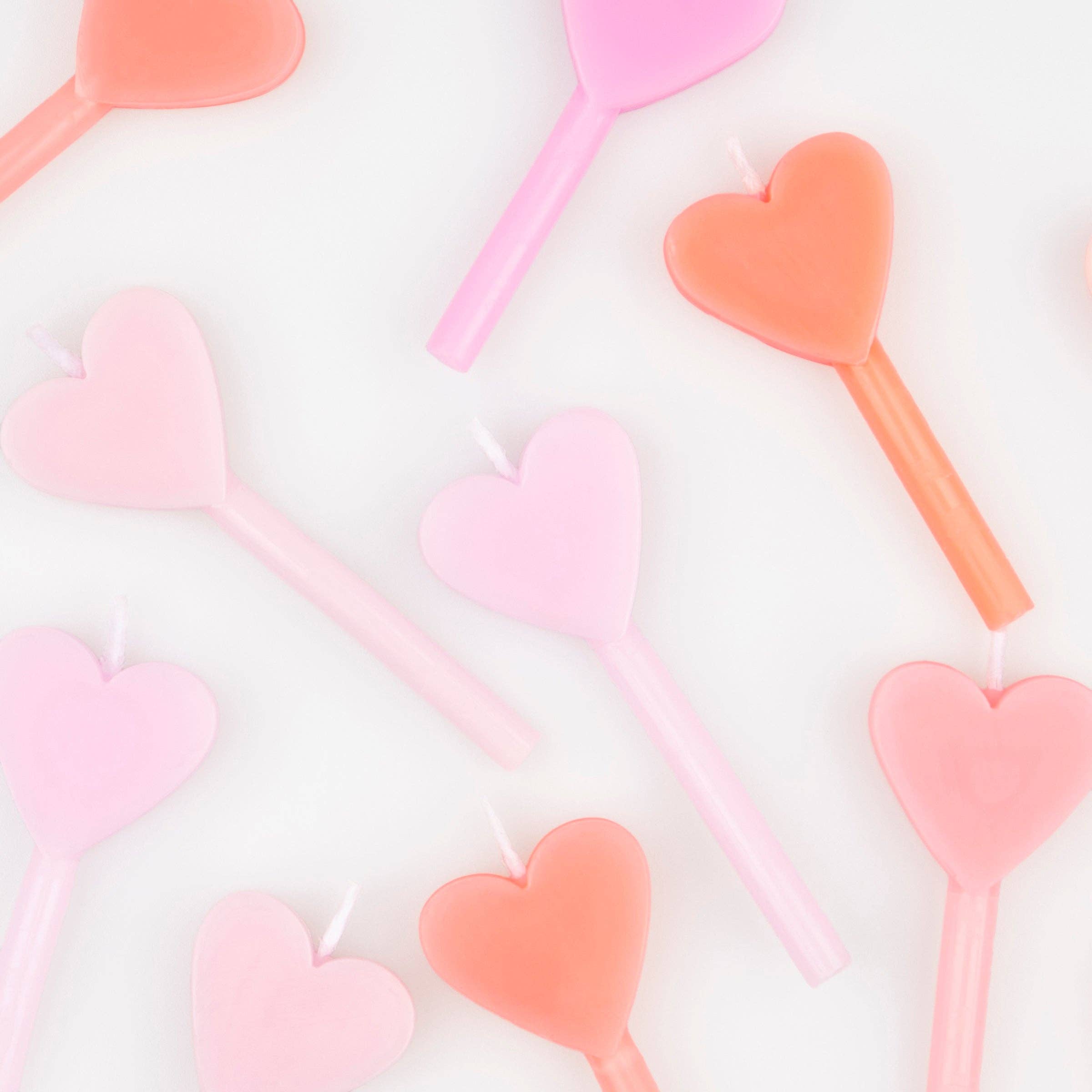 Meri Meri - Wholesale Cake Candle - Pink Heart Candles2