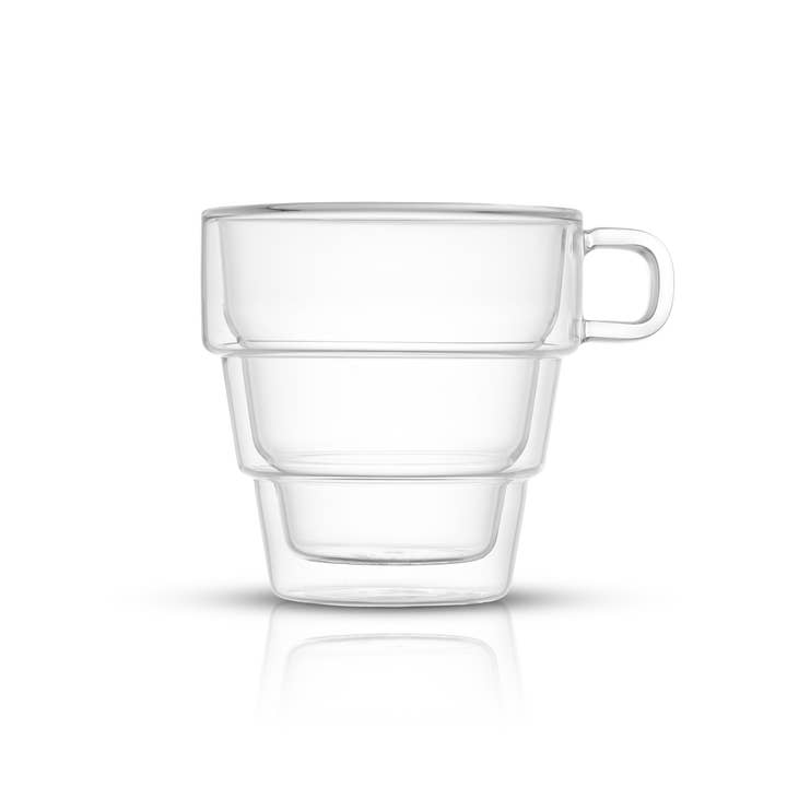 JoyJolt - Vendita all'ingrosso Tazza da tè/caffè - Pila - Set di 2 bicchieri da caffè a doppia parete, 470 ml