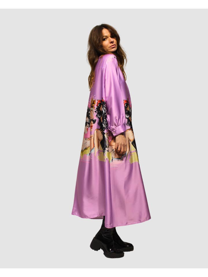 BanBat – wholesale Klänning - Dam – Satintryckt skjortklänning - REF: 3073622