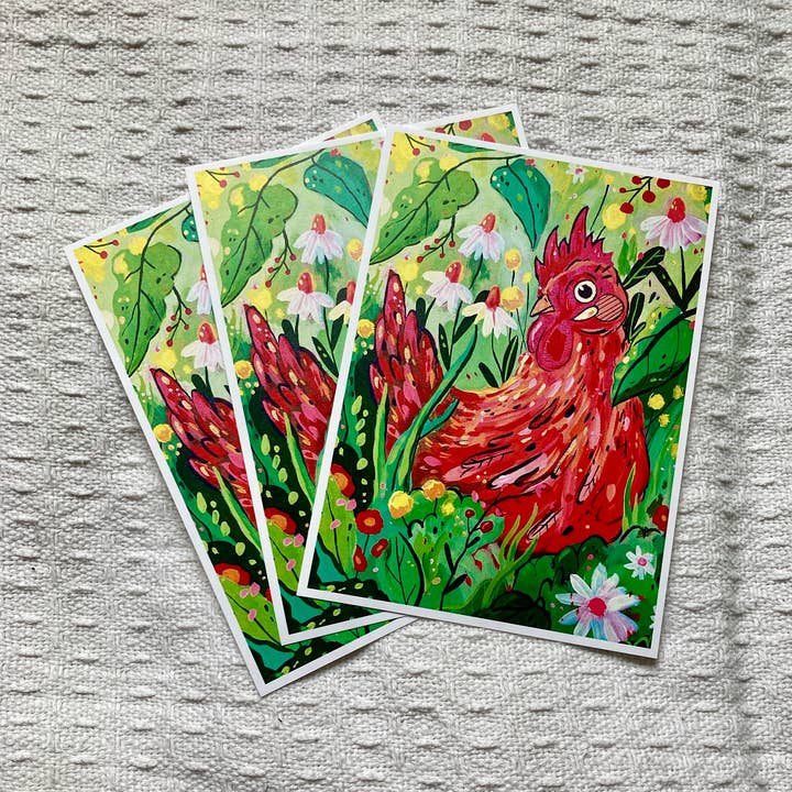 Camilla Watson Art - Vente Affiche d'art - Poulet Chic | Impression d'Art | 5 x 7 pouces0