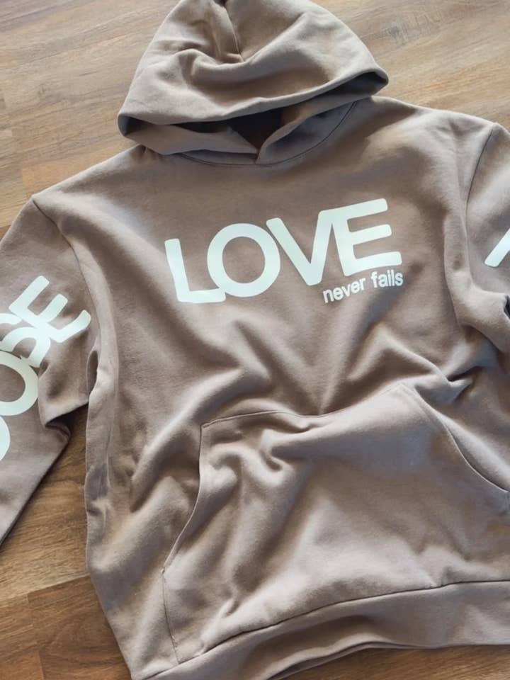 Ruth Artistry & Decor LLC - Wholesale Hoodie - Women's - Choose Love Inspirational Uplifting Sweatshirt - Mocha3