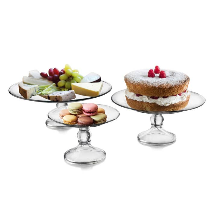 Libbey - Wholesale Serving Tray - Libbey Selene 3-Tier Glass Footed Server Set4