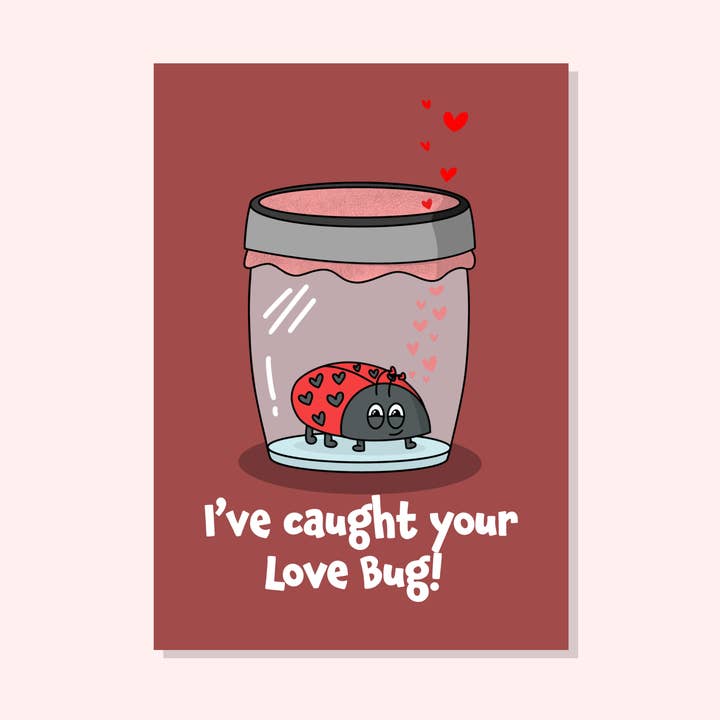 Tarjeta de San Valentín A6 de LoveBug para venta al por mayor de BeckiLamby
