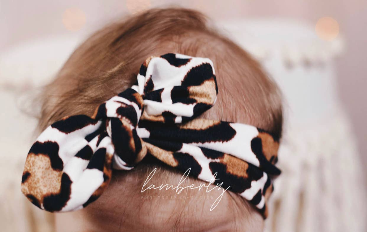 Jena Bug Baby - Wholesale Fashion Headband - Kids - Knot Bow Baby+Toddler Headband - Cheetah0