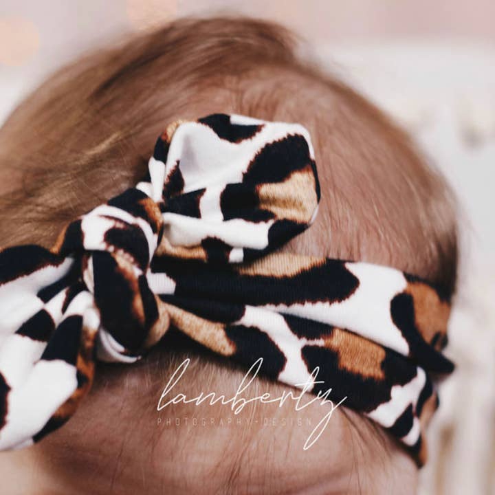 Jena Bug Baby - Wholesale Fashion Headband - Kids - Knot Bow Baby+Toddler Headband - Cheetah