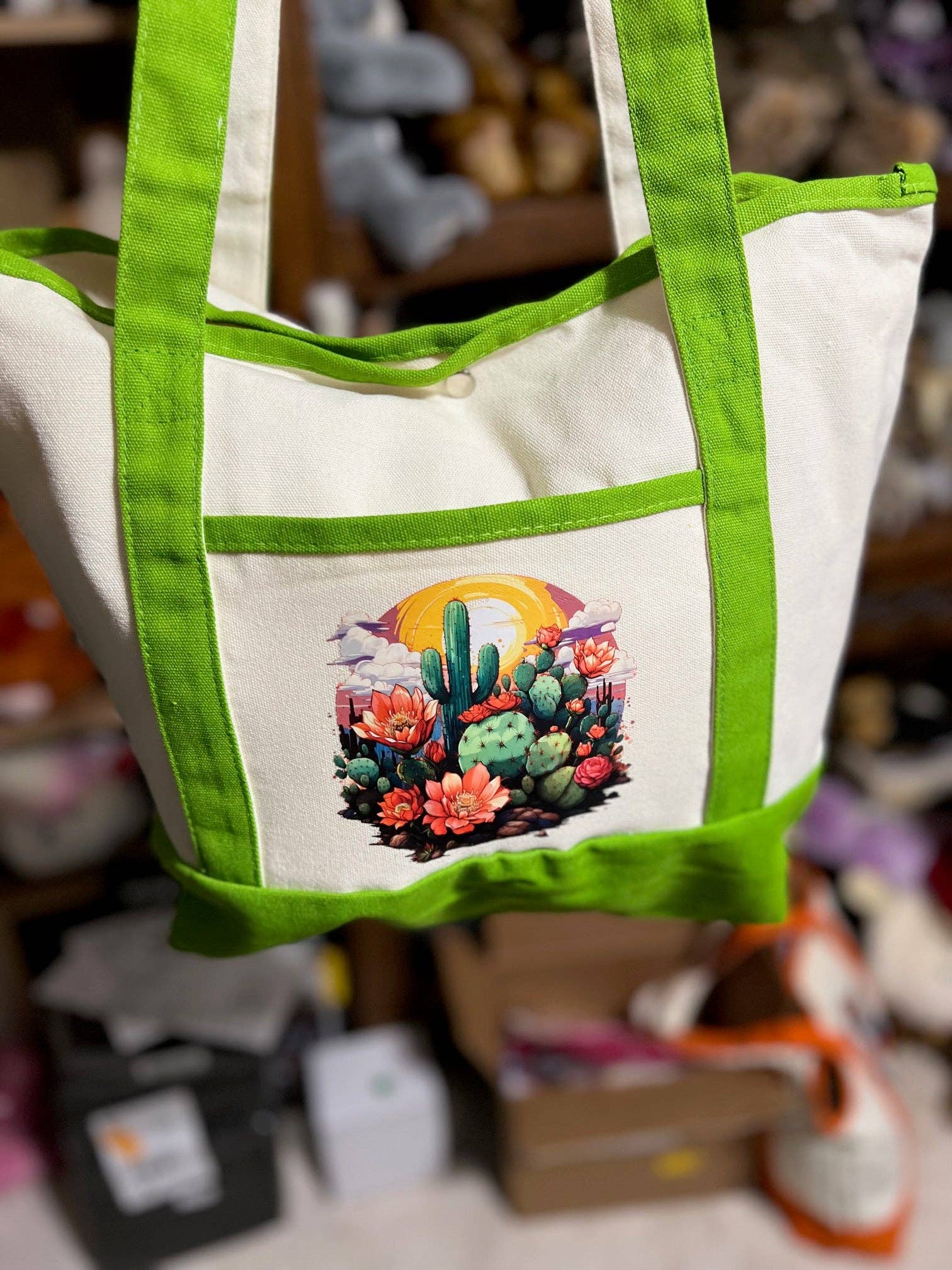 Cedar Hill Country Market - Wholesale Tote Bag - Women's - Western Themed Two Pocket Canvas Market/Tote Bags - Multi Colors2
