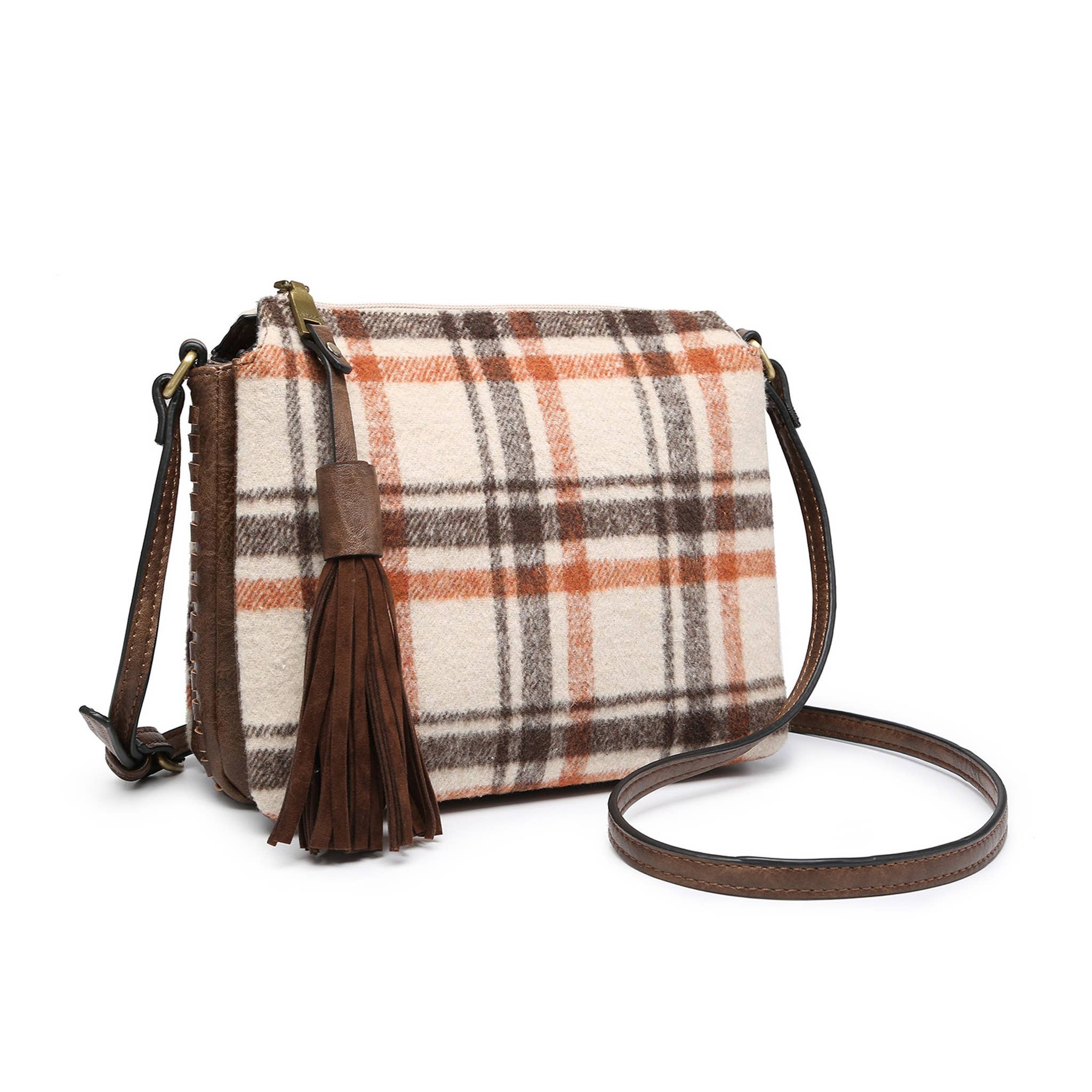 MiMi Wholesale - Vente Sac à bandoulière – femme - Sac à bandoulière à trois compartiments M1918 avec pompon10