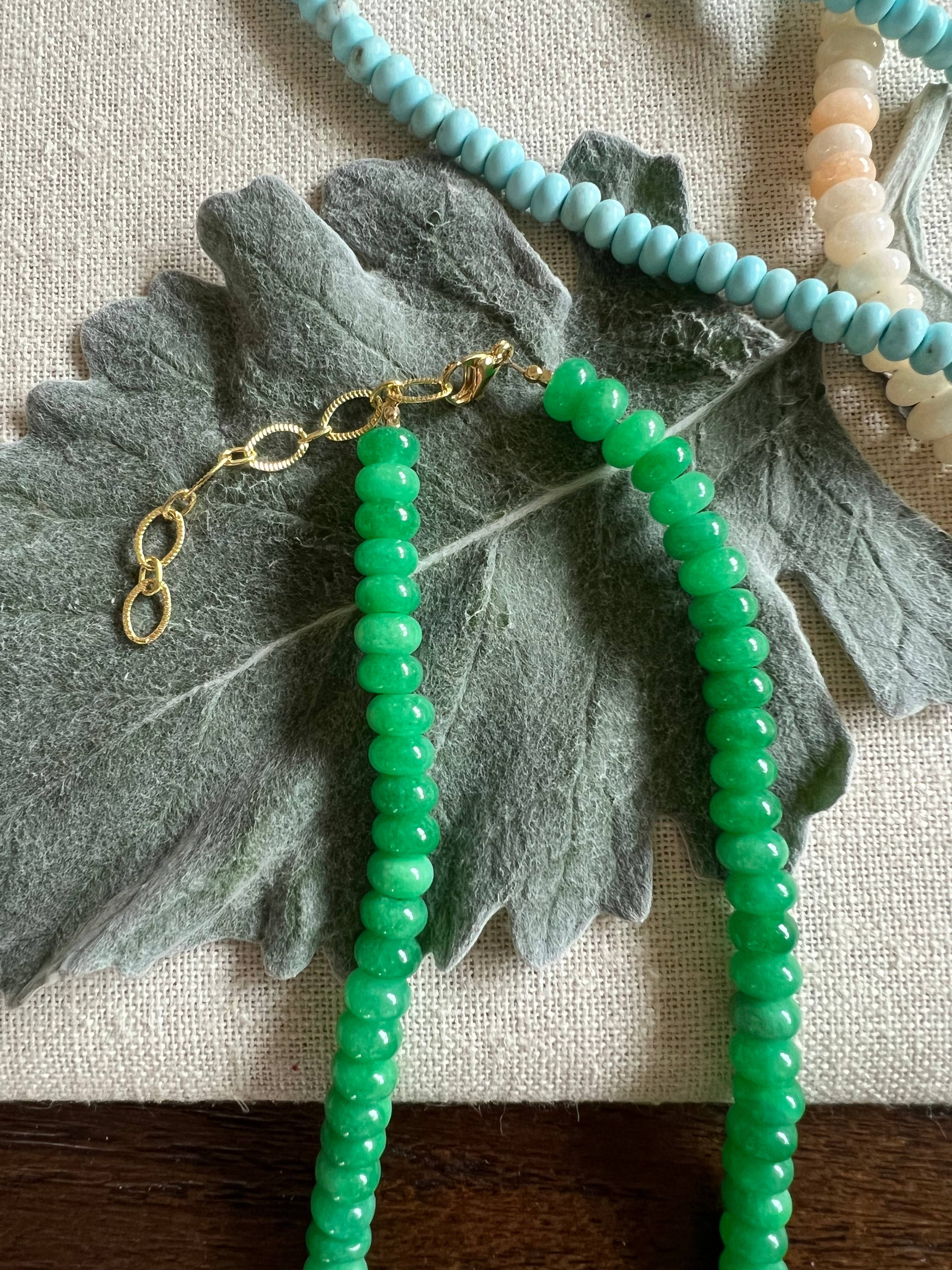 Sonya Renee Jewelry - Wholesale Beaded/Pearl Necklace - Lilly Gemstone Bead Necklace multi-color 8mm opals jade 85