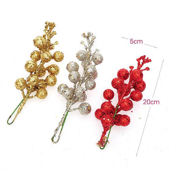 Ekartini - Wholesale Christmas decoration - 3Pcs DIY Christmas Home Decoration Xmas Flower Arrangement Wreath Artificial Berries2