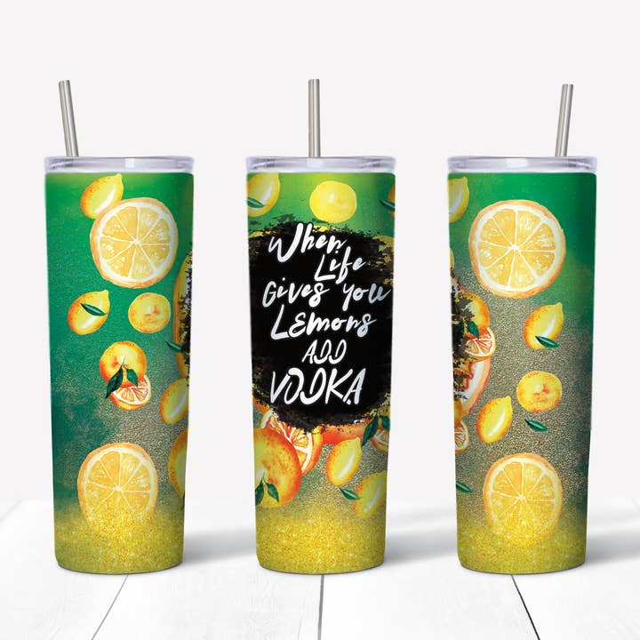 Wenn das Leben dir Zitronen gibt, füge Wodka hinzu 20 Unzen Tumbler für den Großhandel von Perfectly Diverse Trendz, LLC