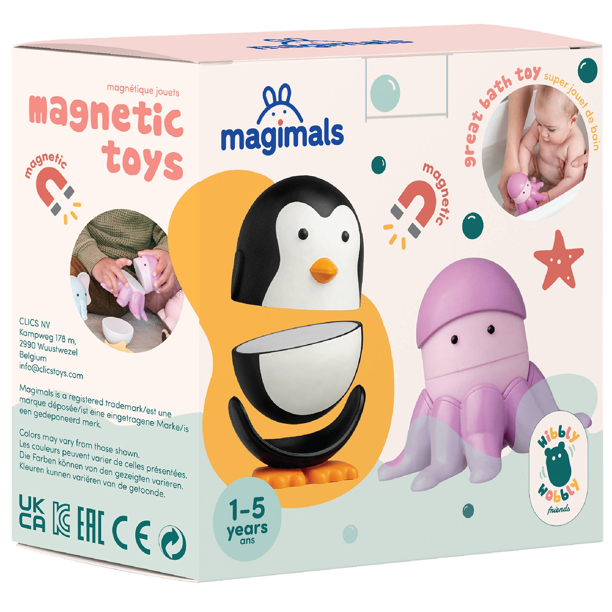 CLICS NV - Wholesale Toy Set - Kids - Magimals - Wibbly Wobbly Sealife - Magnetic baby toys2