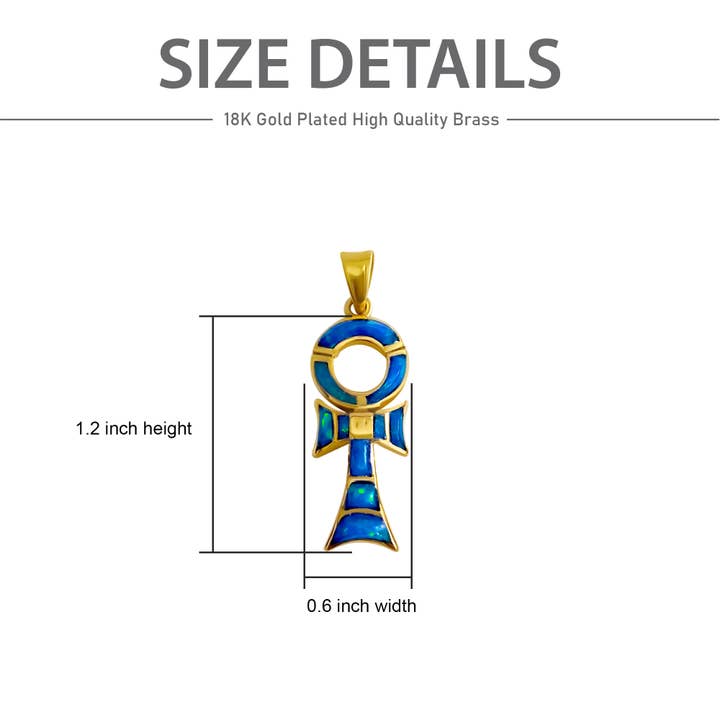 ALADDIN'S LAMP JEWELRY - Venta al por mayor Abalorios/colgantes individuales - Colgante de ópalo Ankh de oro con la llave de la vida