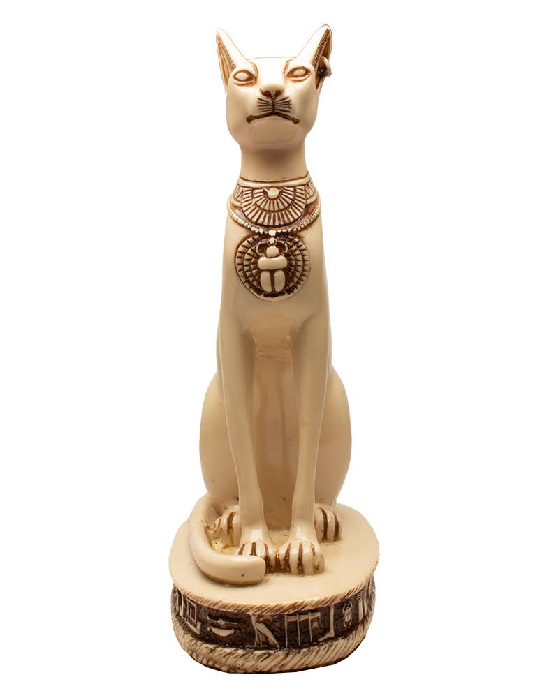 Discoveries, Inc. – Estatueta decorativa por atacado – Estátuas da Deusa Bastet - Gato Branco - Deusa Egípcia13
