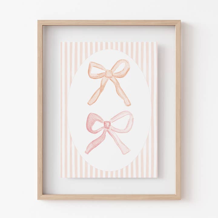 Impression artistique à fines rayures à nœuds aquarellés pour la vente par White Clover Paper Co.