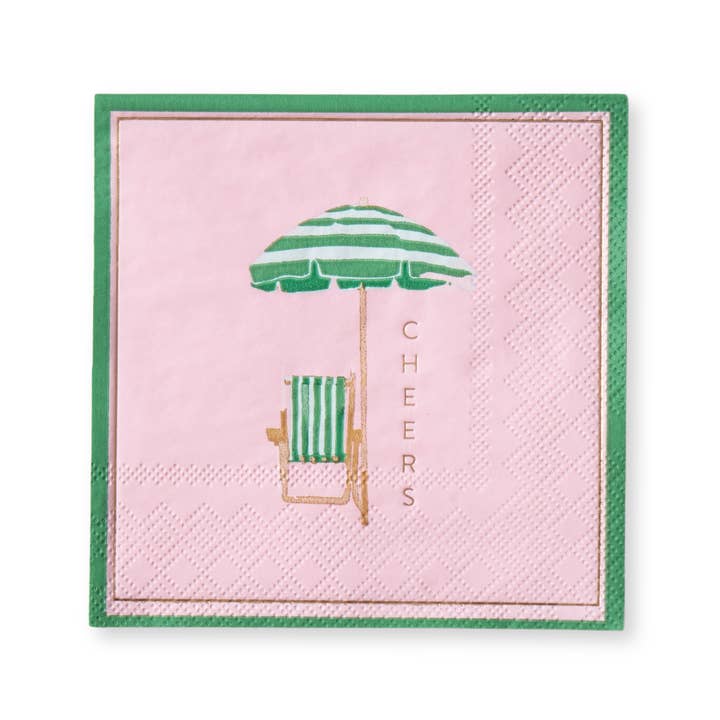 Harlow & Grey - Wholesale Disposable Napkin - Palm Beach - Cheers Cabana Umbrella Cocktail Napkin
