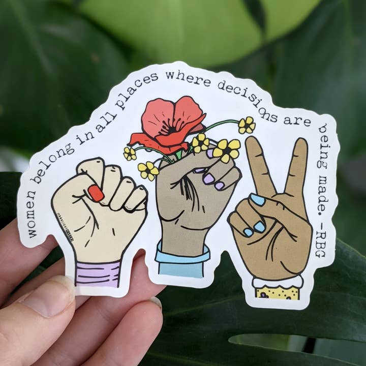 Las mujeres pertenecen a todos los lugares - Pegatinas troqueladas para venta al por mayor de Moonlight Makers