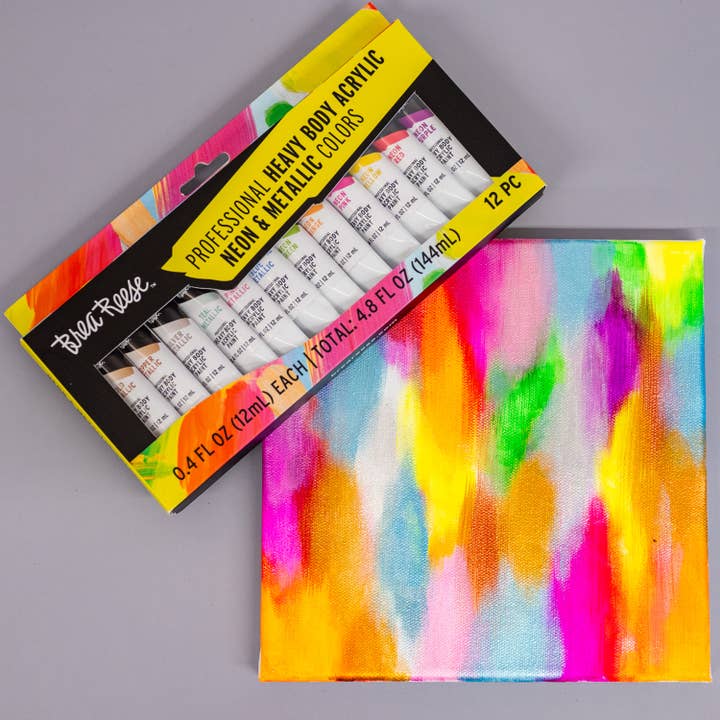 BR 12Pc Peintures Acryliques Néon et Métalliques pour la vente par Momenta