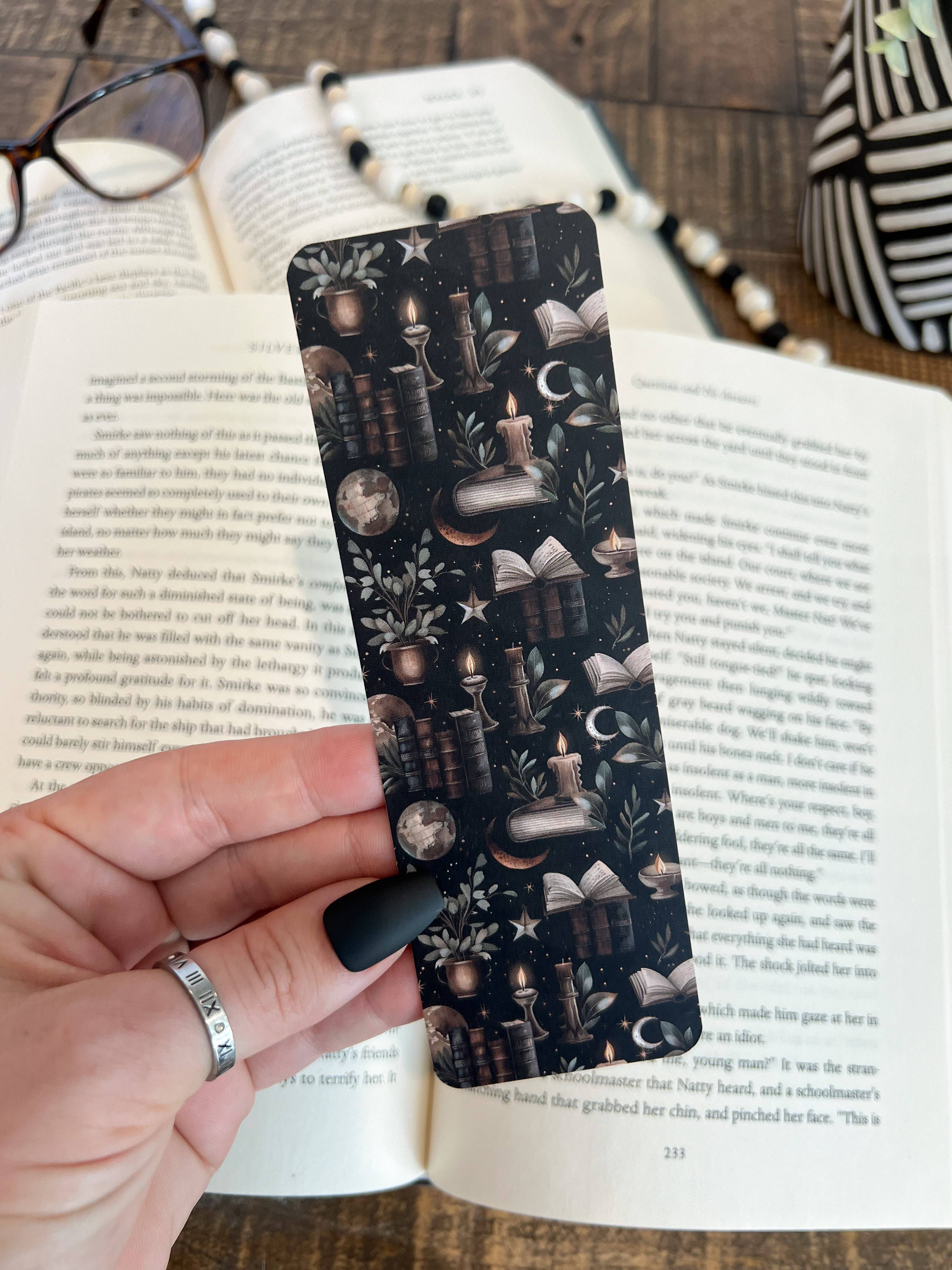 Little Turkey Shoppe - Wholesale Bookmark - Dark Library Bookmark Set - Skull Bookshelf, Moon Witch1