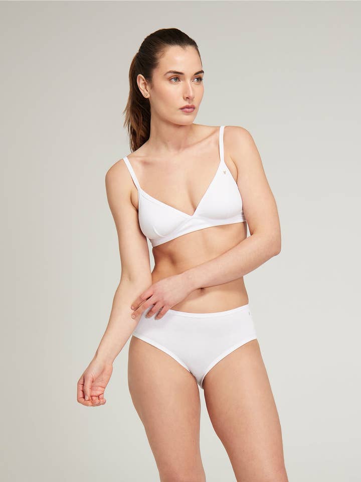 The Organic Cotton Easy Does It Bralette - Cotton White for wholesale by Nudea
