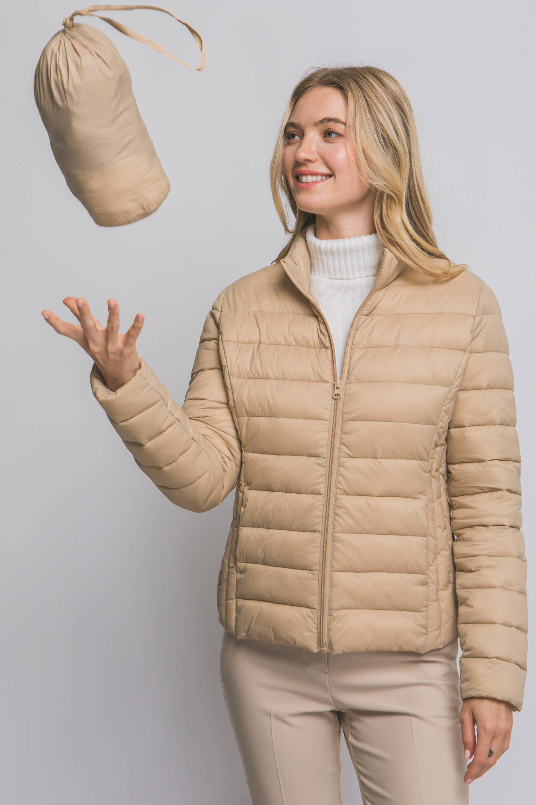 Peace Love Line - Wholesale Puffer Jacket - Women's - PL4300 - LT WEIGHT LONG SLEEVE PUFFER JACKET25