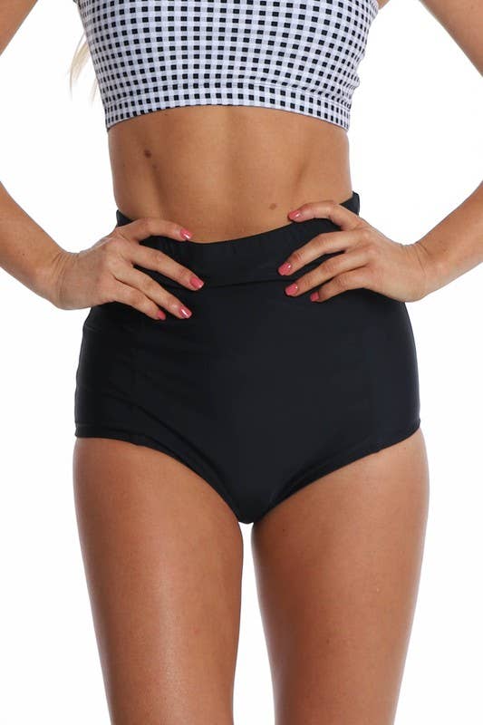 Noir Bas de bain taille haute noir pour femmes en vente sur Faire0