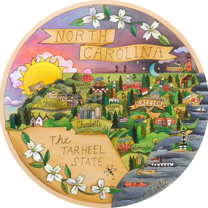 "Carolina in My Mind" | North Carolina Lazy Susan for wholesale by Sticks