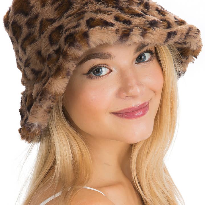 Leopard Print Fuzzy Faux Fur Fluffy Bucket Hat and other Purchase Wholesale fuzzy bucket hat. Free Returns & Net 60 Terms on Faire trending on Faire.
