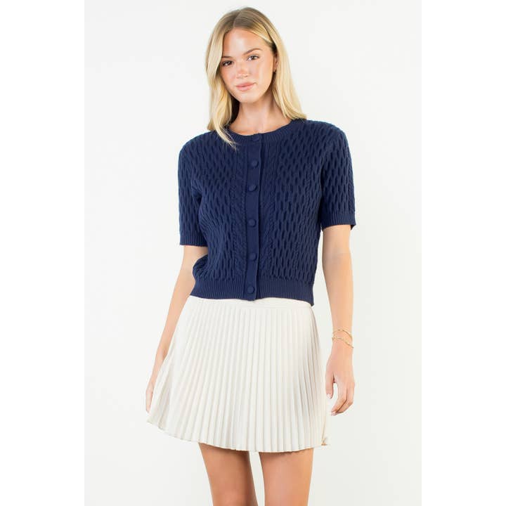 THML - Wholesale T-Shirt - Women's - Short Sleeve Button Knit Top0