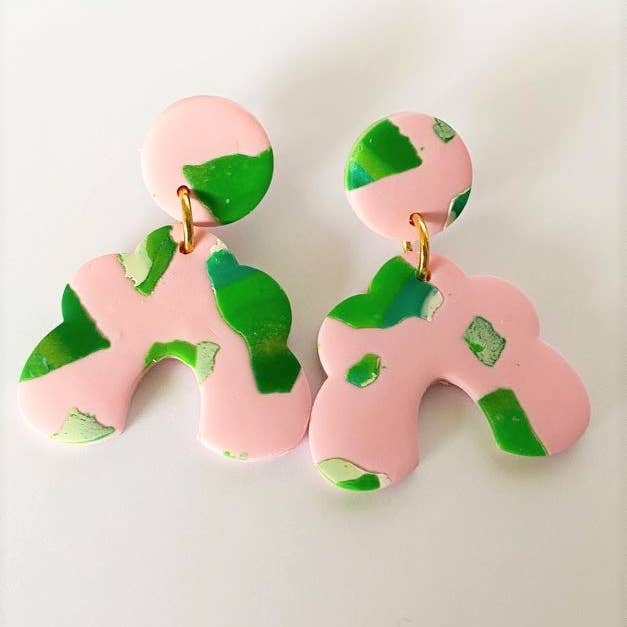 Sea Cast – wholesale Dangle earrings – Seaweed Splash - Handmade Polymer Clay Earrings2