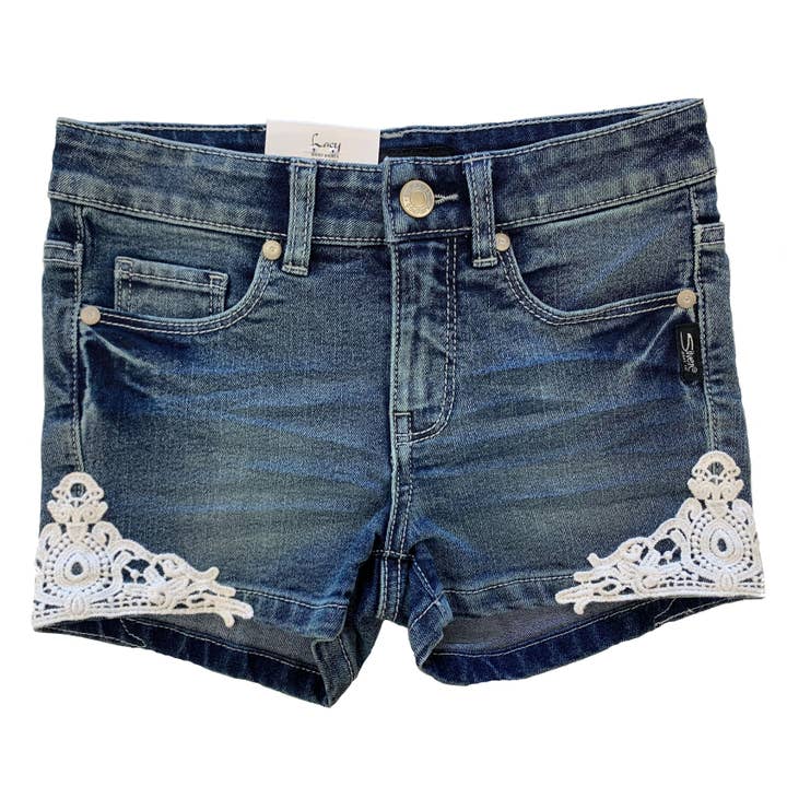 Girls Denim Shorts -LACY4127 LG for wholesale by Silver Jeans