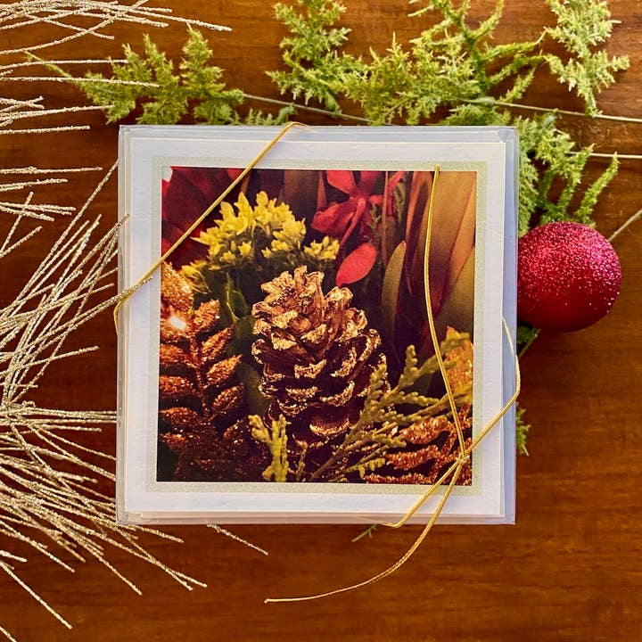 Gold Pine Holiday Gift Set for wholesale by Whispered Light Greeting Cards