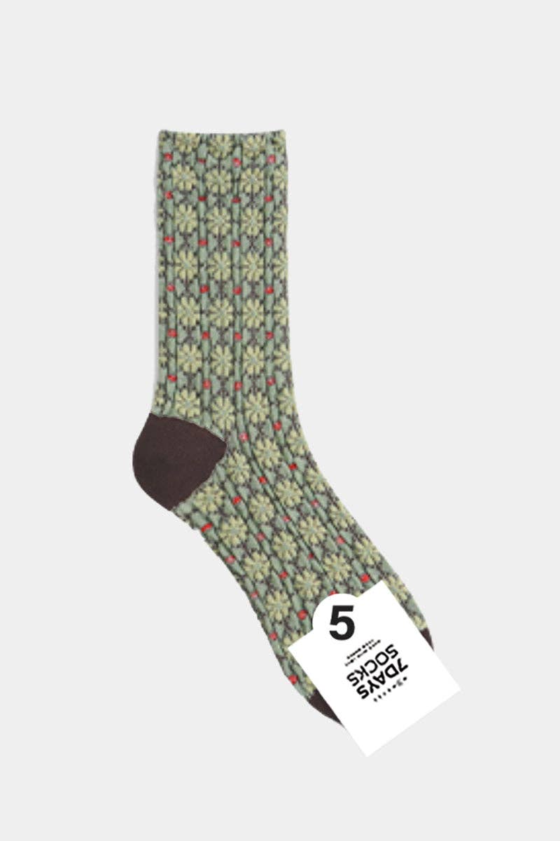 7DAYSSOCKS - Wholesale Socks - Women's - Women's Crew Embo Flower Socks4