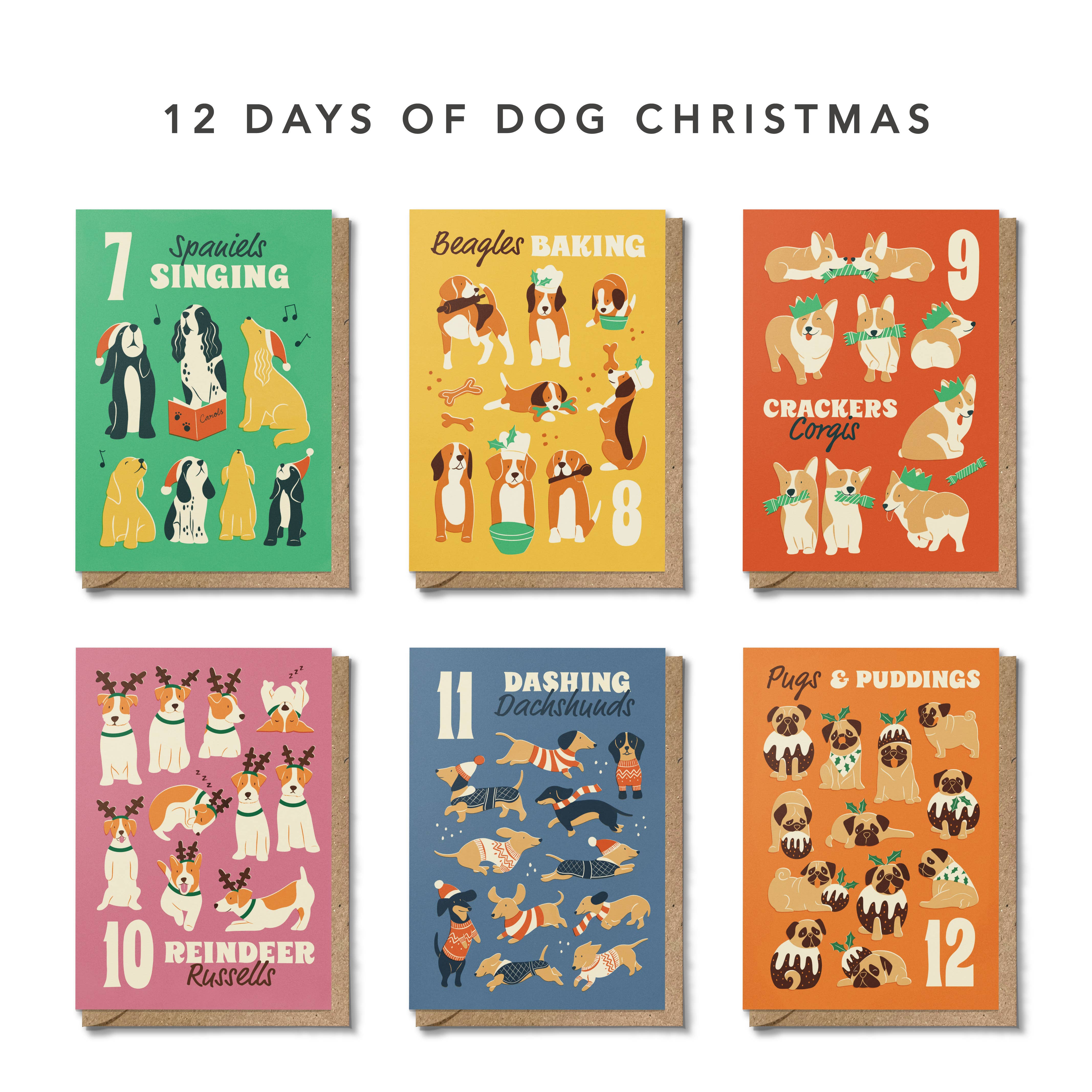 Bird & Co Studio - Wholesale Christmas Card - Beagle | Fun & Retro Dog Recycled Christmas Card5