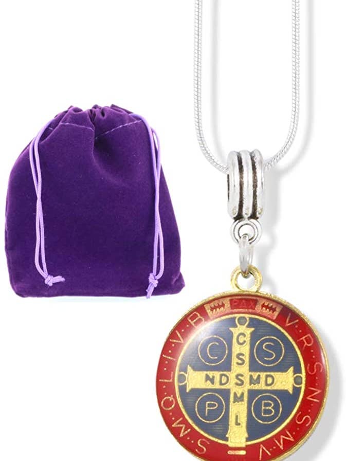 EPJ Saint Benedict Coloured Charm Snake Chain Necklace for wholesale by Dave The Bunny