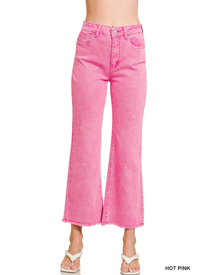 Vanilla Monkey - Wholesale Pants - Women's - Acid Washed High Waist Frayed Hem Bootcut Pants11