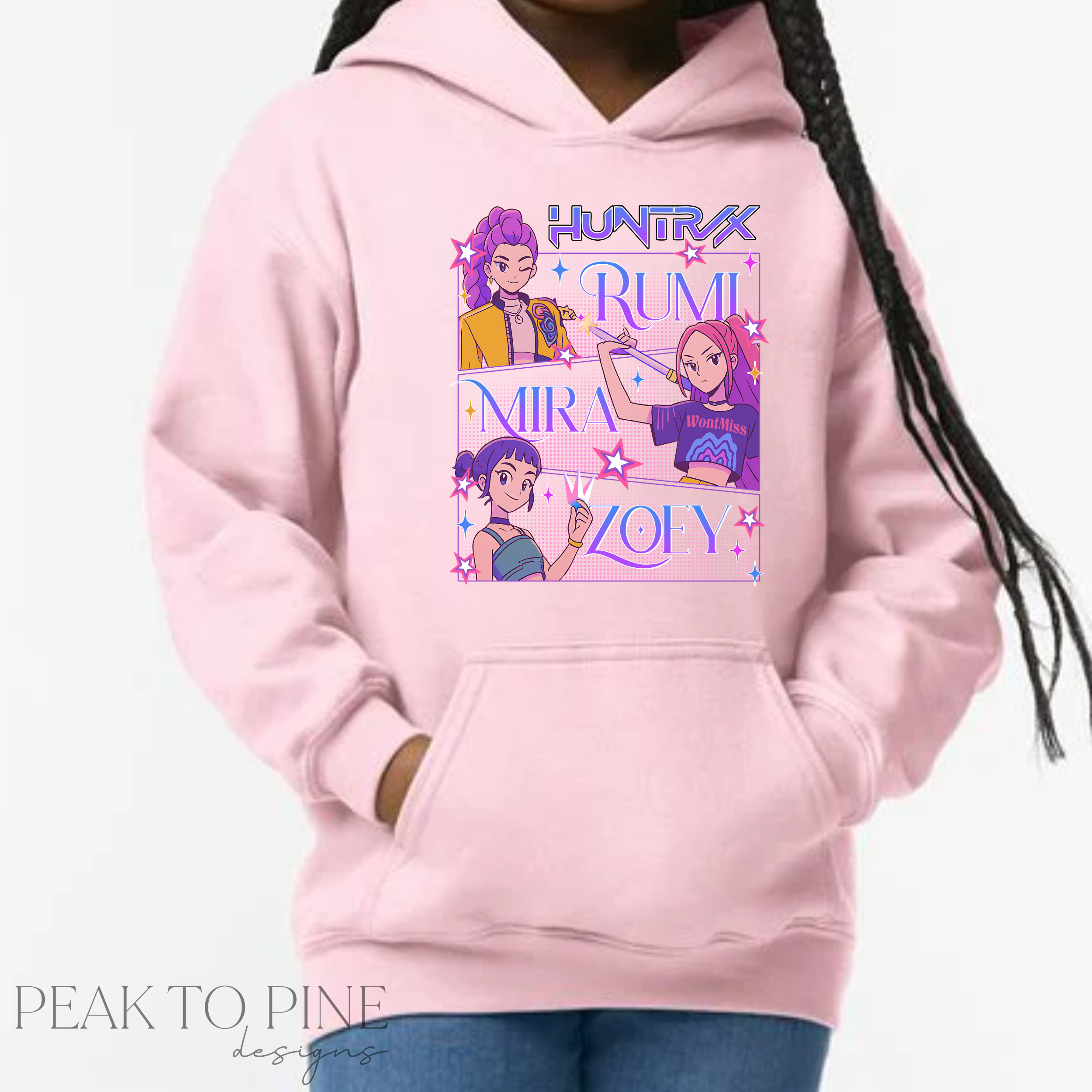 Peak To Pine Designs - Wholesale Hoodie - Kids - Huntrix - Kids Hooded Sweatshirt0
