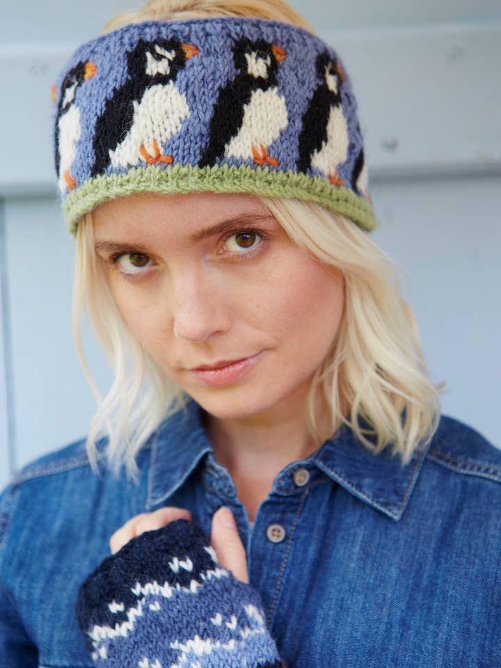 Lunde Fugl - Strik Uld Cirkus af Lunder Ørevarmer Pandebånd for engroshandel hos Pachamama Ltd