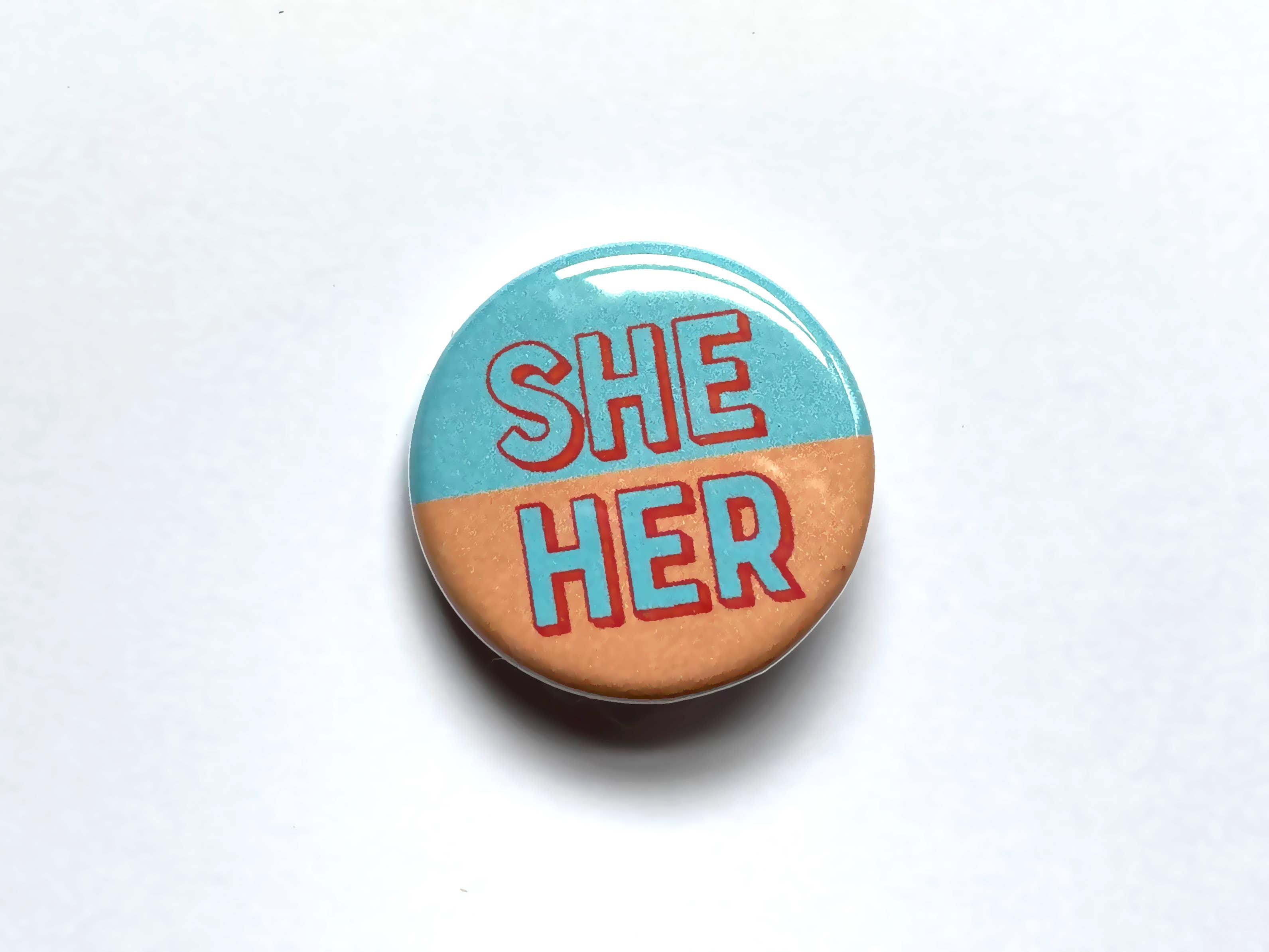 TheThirdArrow - Vente Épinglettes/boutons - Boutons de pronom bleu et orange 1,25 »0