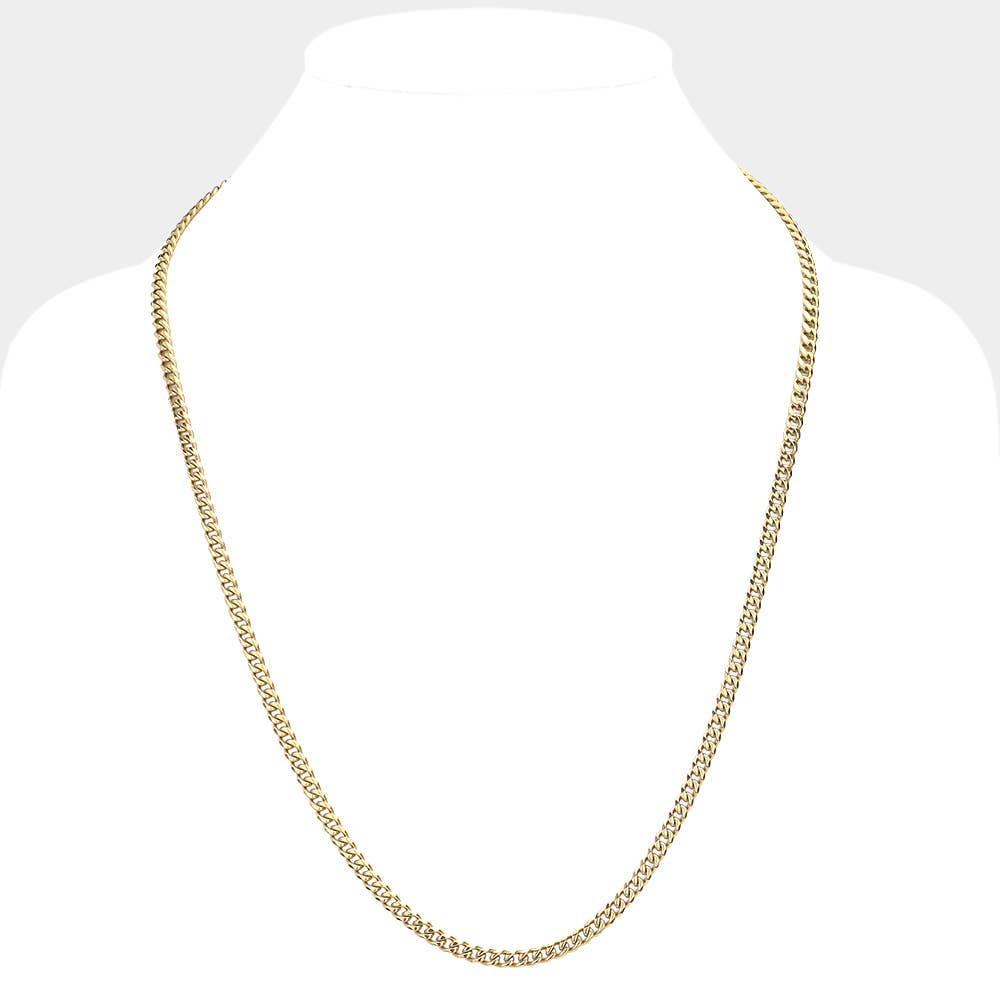 Sensibling Corp. – wholesale Link & chain necklace – 6 Diamond Cut Stainless Steel 24 Inch 4mm Cuban Metal Chain Necklace0