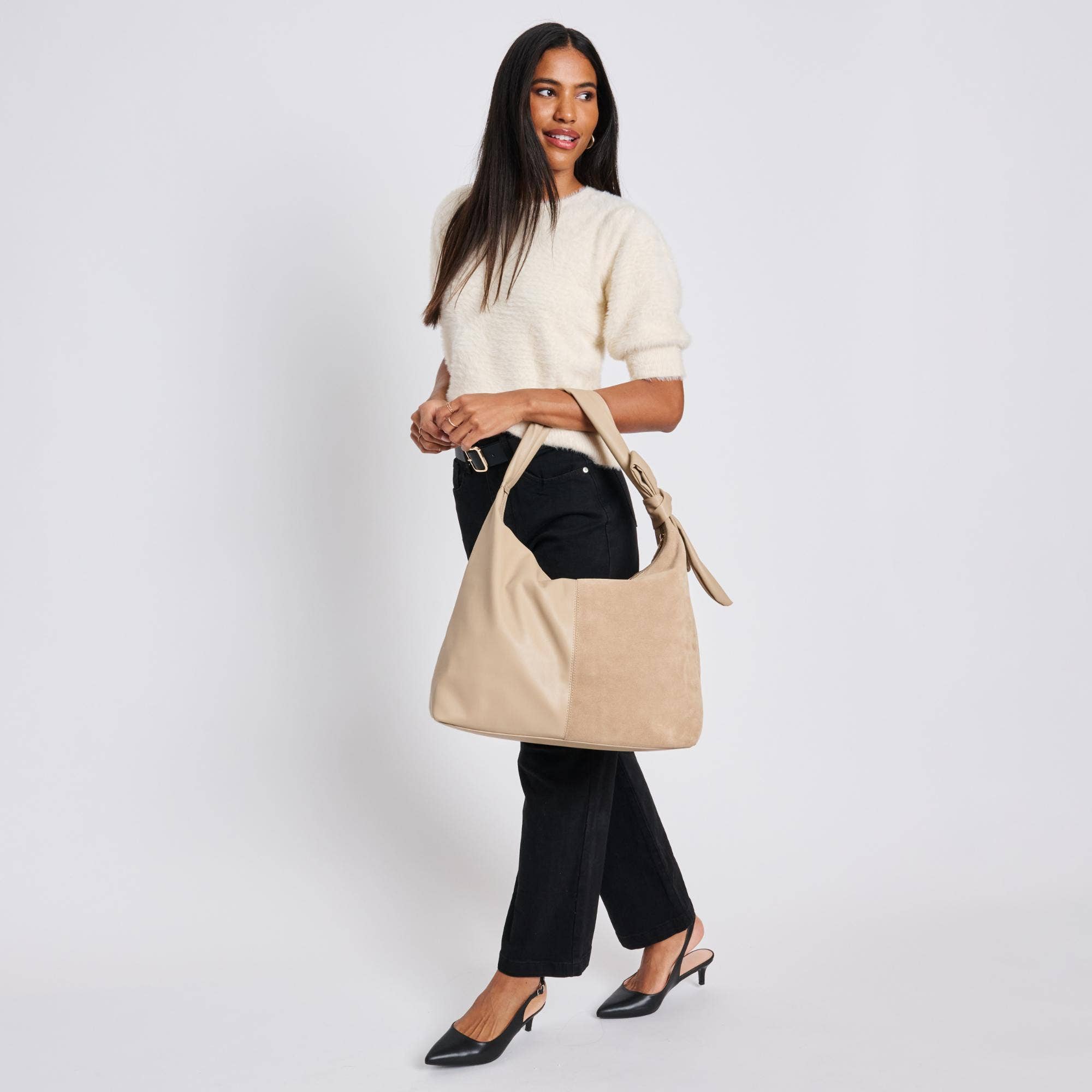 Moda Luxe - Wholesale Shoulder Bag - Women's - Hazel - Genuine Suede Knot Hobo18