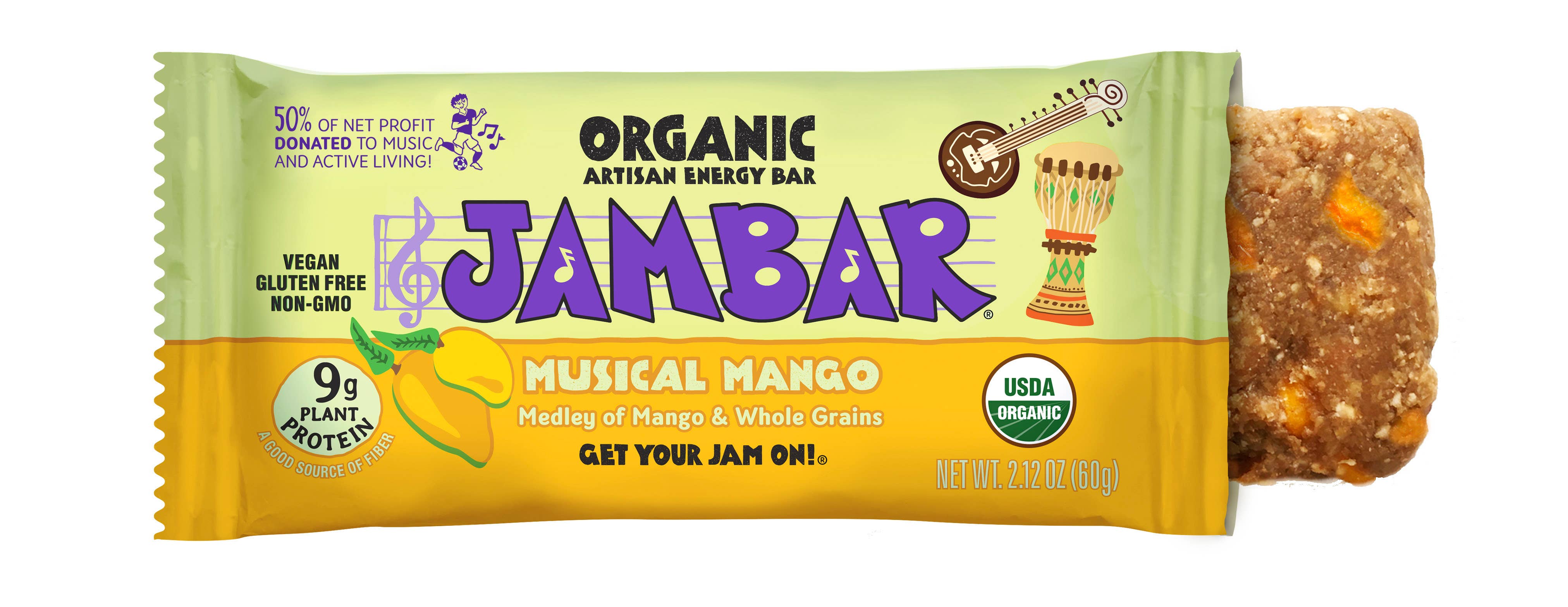 JAMBAR – Snack Bar por atacado – Barra Energética Orgânica JAMBAR Musical Mango1