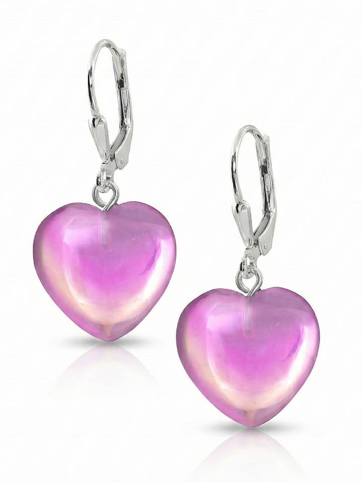 Boucles d'oreilles cœur en cristal pour la vente par LeightWorks