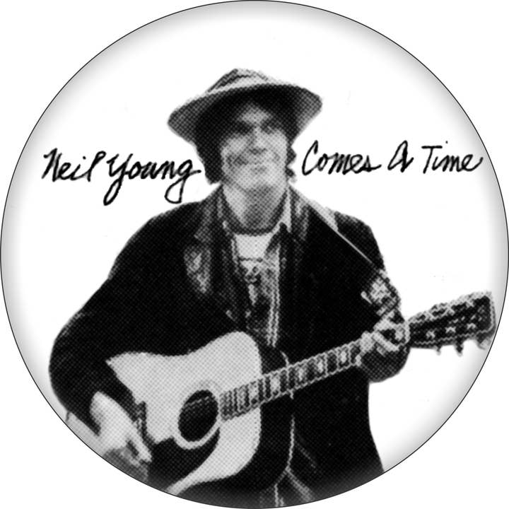 Pin-on Button - 1.5 Inch - Young, Neil - "Comes A Time" for wholesale by Square Deal Recordings & Supplies