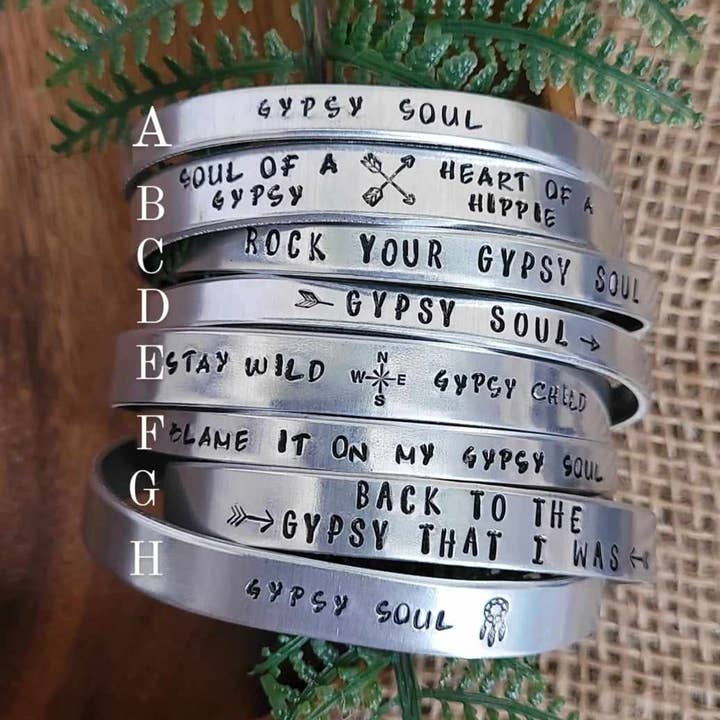 Jangles by Jan - Vente Bracelet manchette - Poignets gitans estampés à la main1