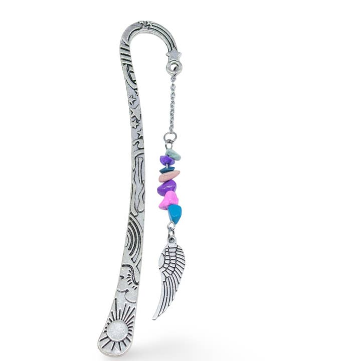 Arômes & Évasions - Wholesale Bookmark - Bookmarks - Natural Gemstone Chips with Angel Wing8