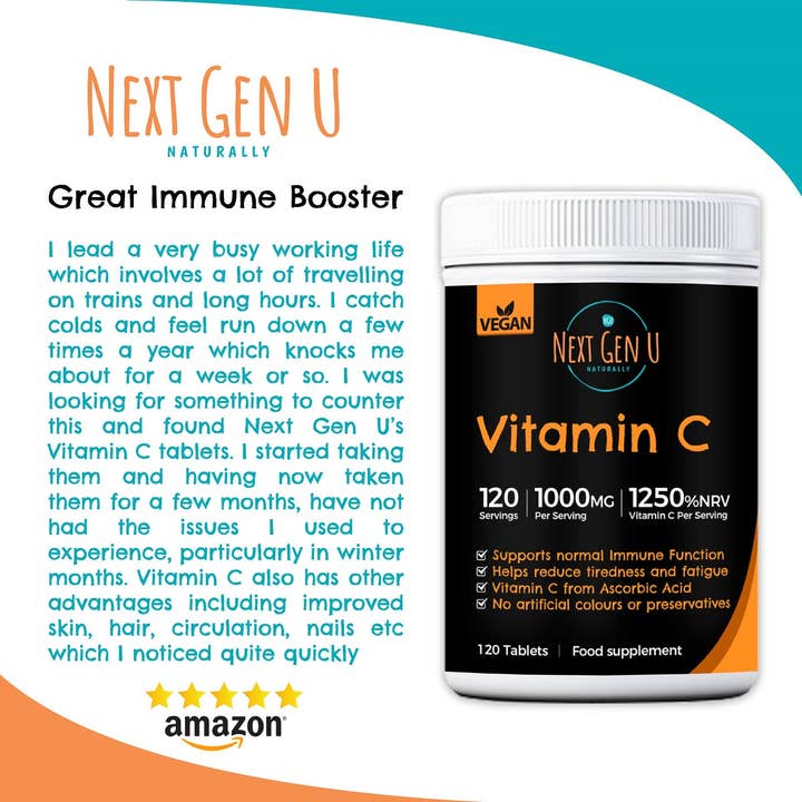 Next Gen U - Wholesale Oral Supplement/Vitamin - High Strength Vitamin C - 120 Vegan Tablets