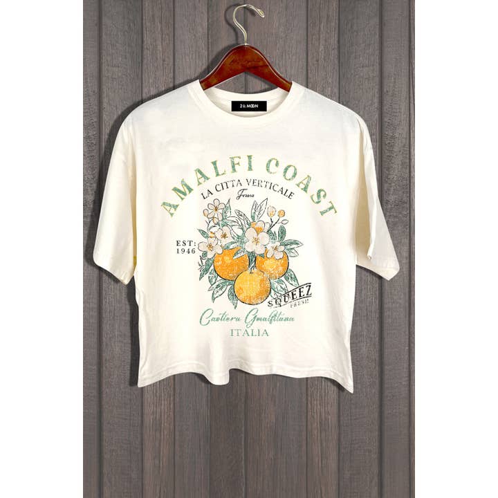 MINEB - Wholesale Screen Printed T-Shirt - Women's - AMALFI COAST ITALIA TOP2