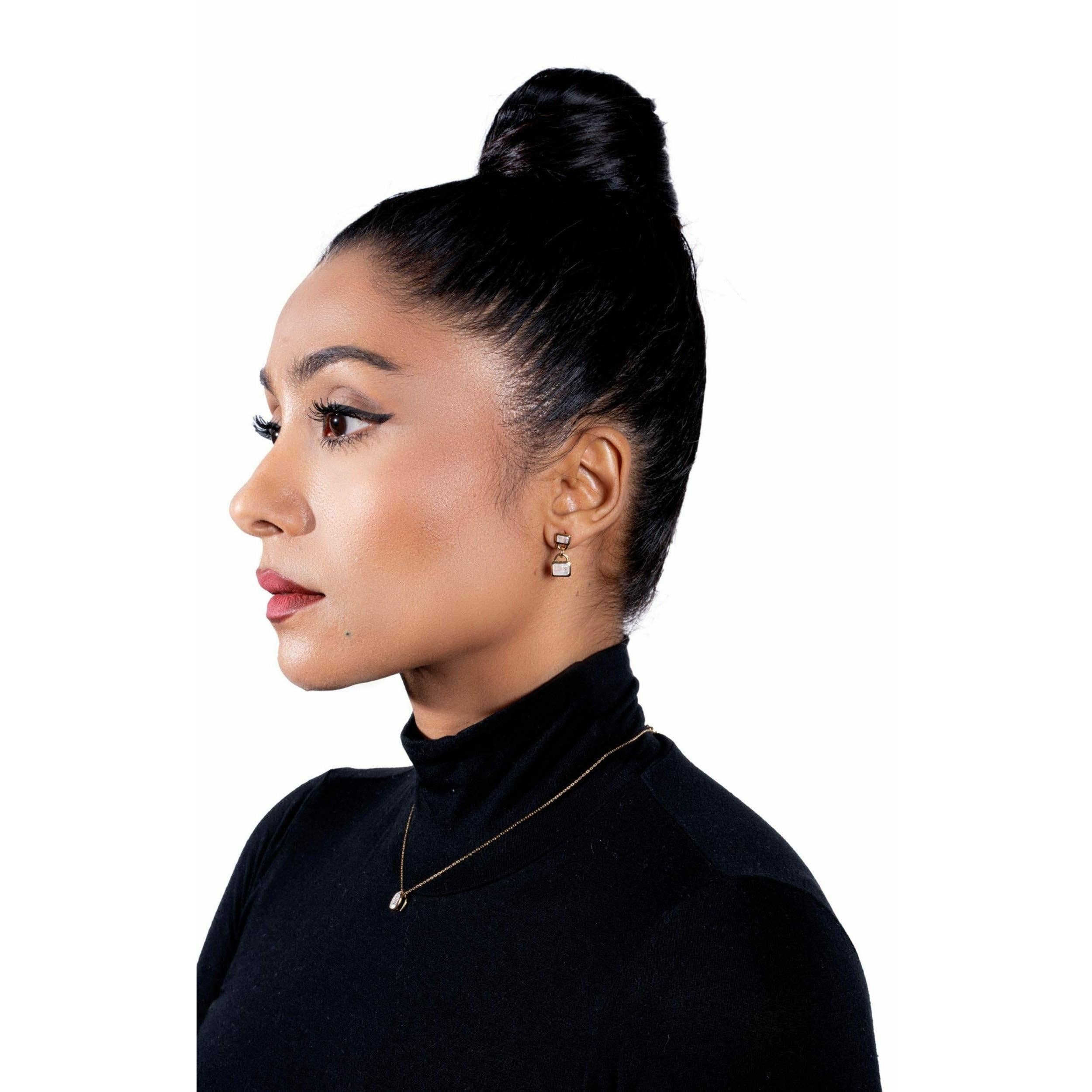 Fervor Montréal - Wholesale  - Malaika Rainbow Moonstone Double Octagon Earrings0